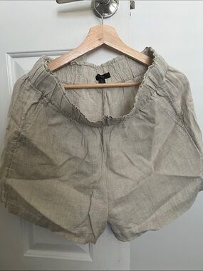 J. Crew Linen Shorts in Light Beige